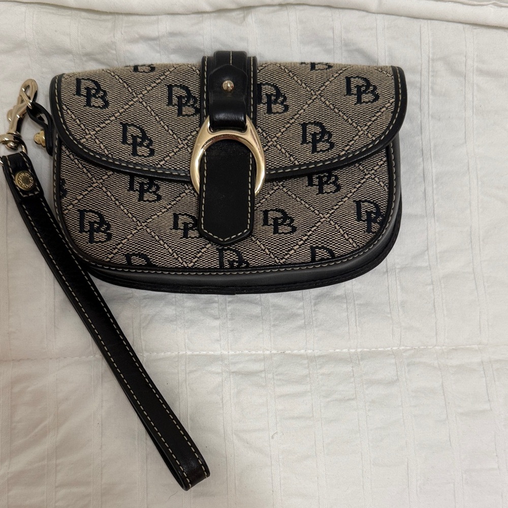 Dooney and Bourke Vintage Monogram Wristlet Clutch